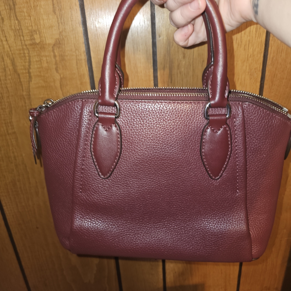Michael Kors Plum Leather Satchel - Picture 2 of 5